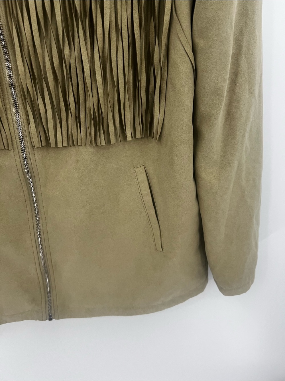 WeWoreWhat Faux Suede Fringe Zip-Front Jacket - Picture 6 of 15